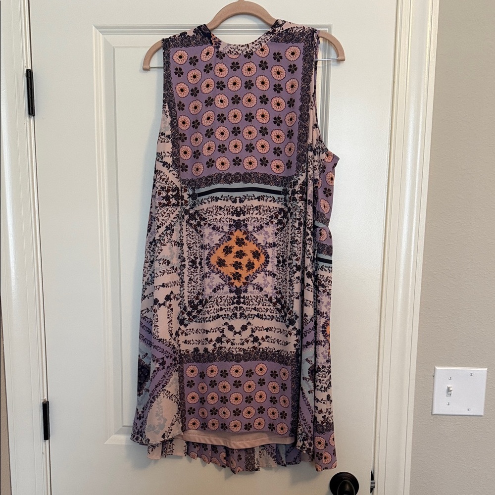 Sleeveless Lavender Printed Boho Dress